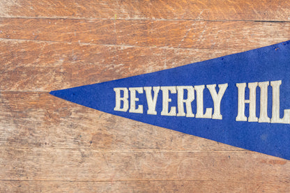 Beverly Hills California Felt Pennant Vintage Blue CA Wall Hanging Decor