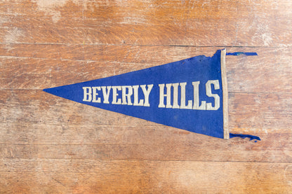 Beverly Hills California Felt Pennant Vintage Blue CA Wall Hanging Decor