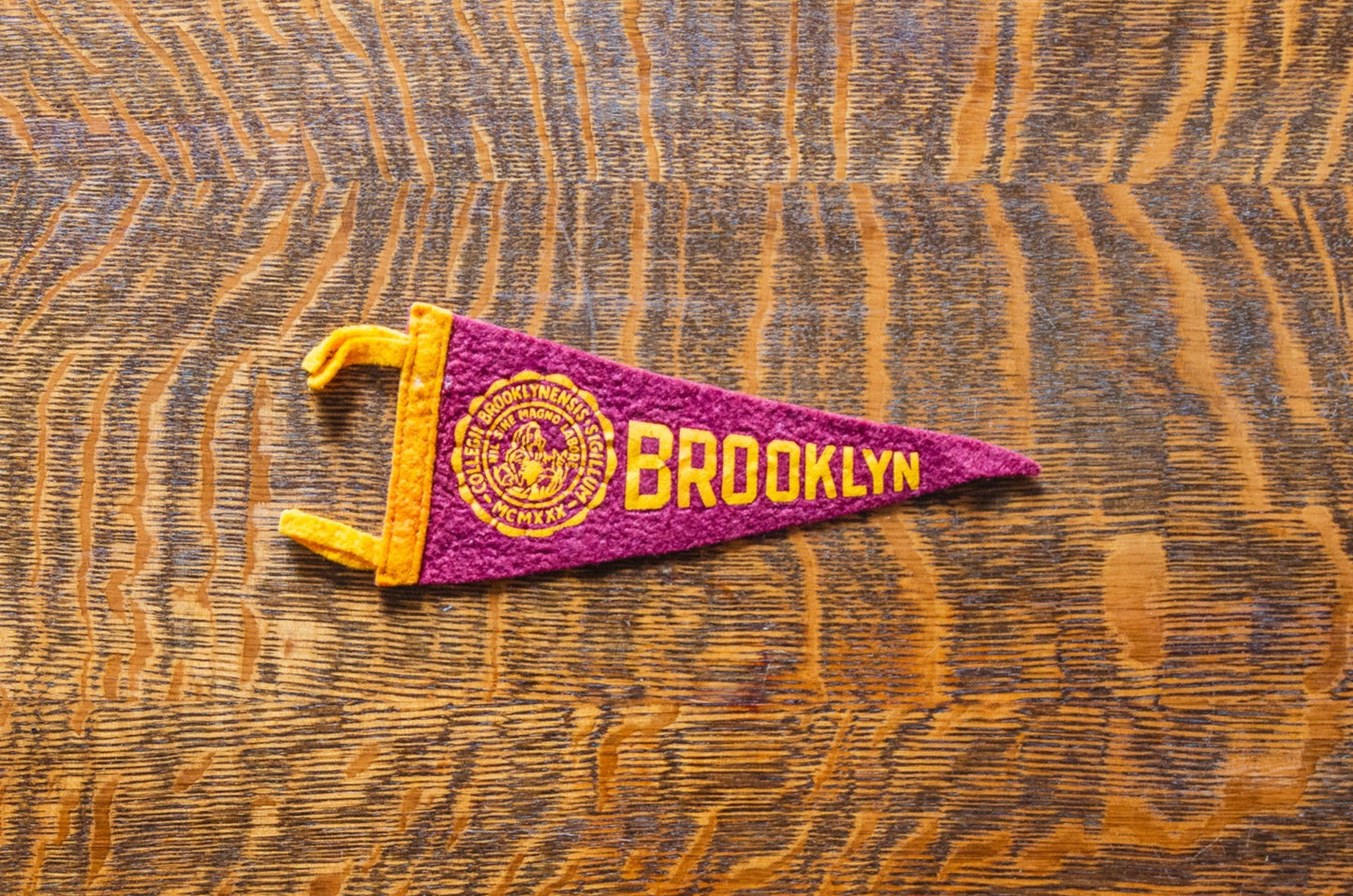 Brooklyn College Felt Pennant Vintage New York University Wall Decor