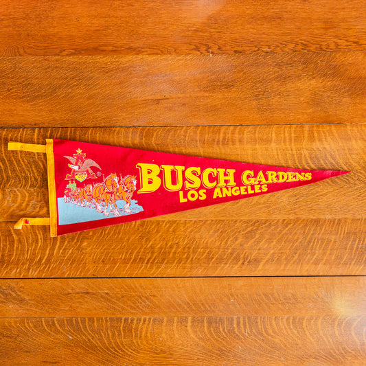 Busch Gardens LA Felt Pennant | Vintage Red California Wall Decor