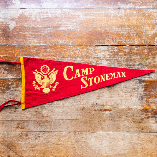 Camp Stoneman Felt Pennant Vintage California Wall Decor