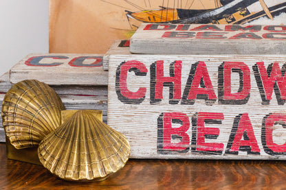 Chadwick Beach New Jersey Vintage Painted Wood Sign | Nautical Decor