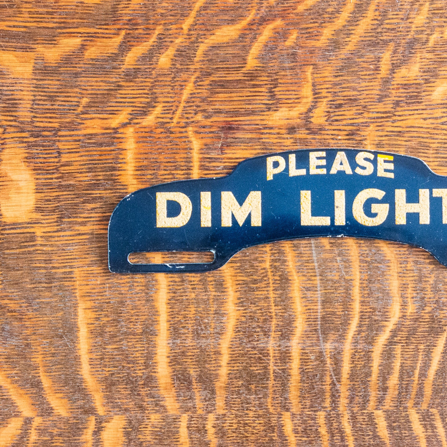 1950s Please Dim Lights License Plate Topper Auto Collectible