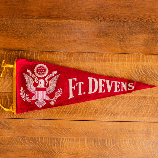 Fort Devens Felt Pennant Vintage Massachusetts Wall Decor