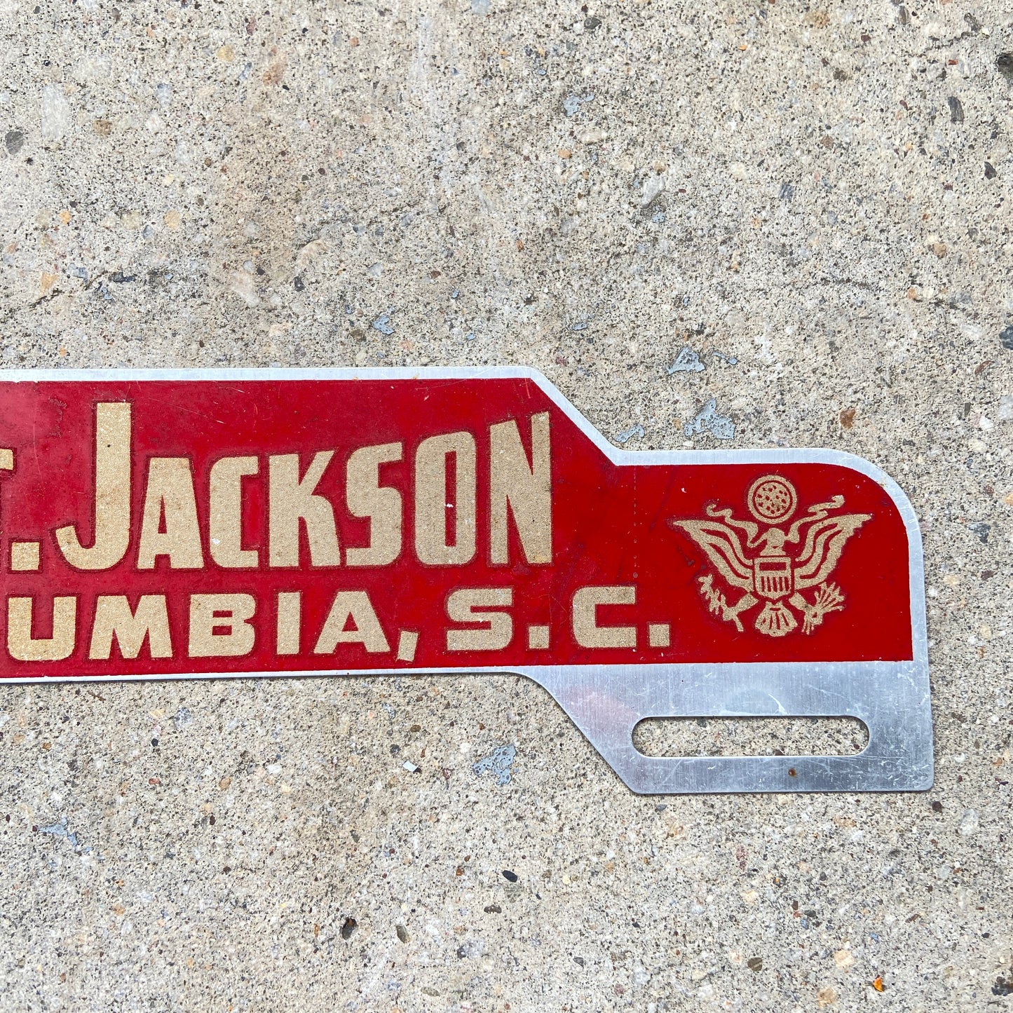 1960s Era Ft Jackson South Carolina License Plate Topper