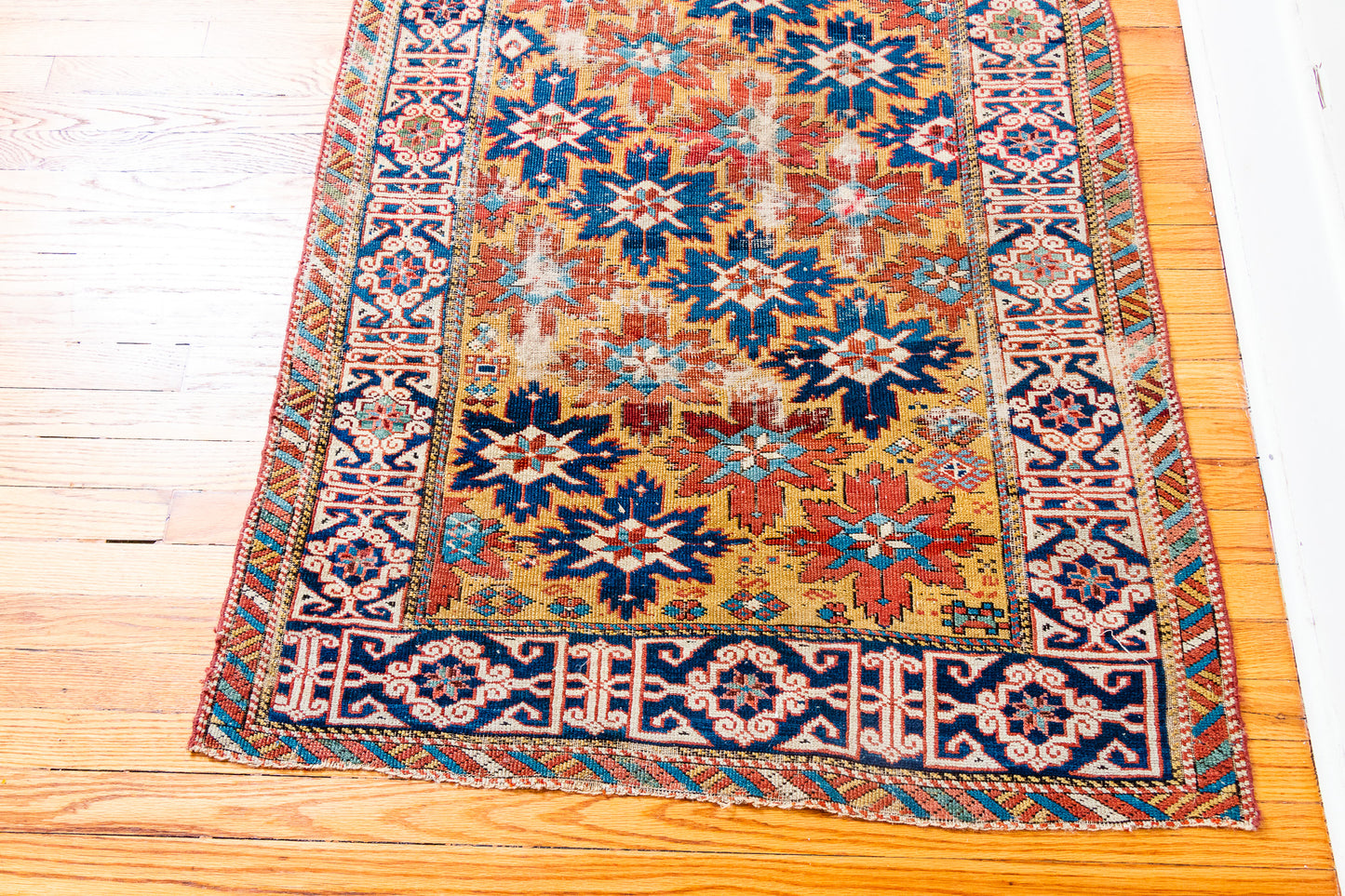 1880s Hand Knotted Kuba Azerbaijan Rug Antique