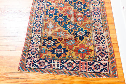 1880s Hand Knotted Kuba Azerbaijan Rug Antique