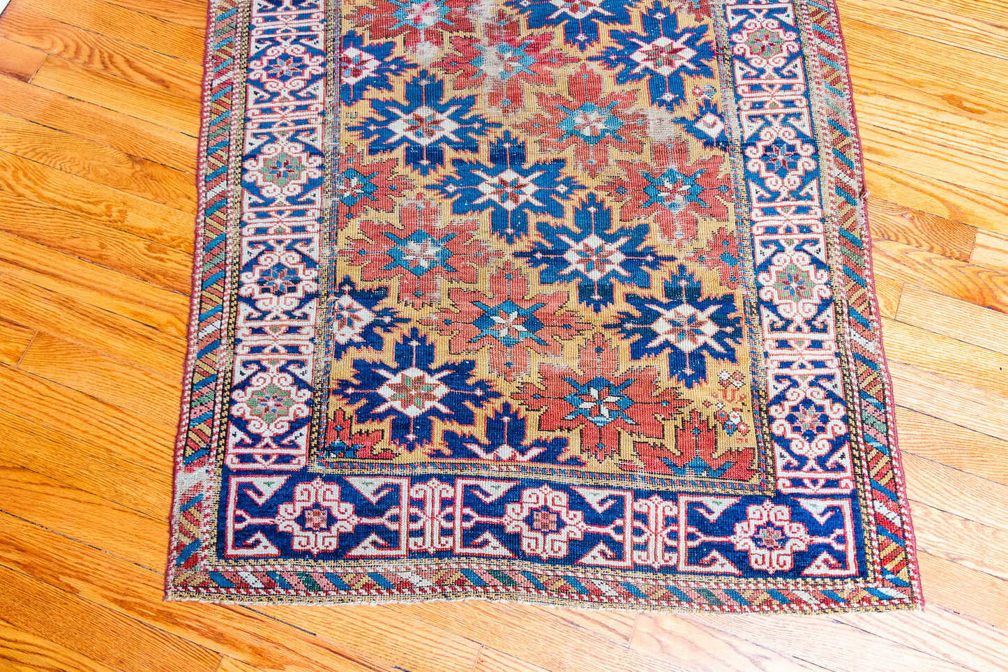 1880s Hand Knotted Kuba Azerbaijan Rug Antique