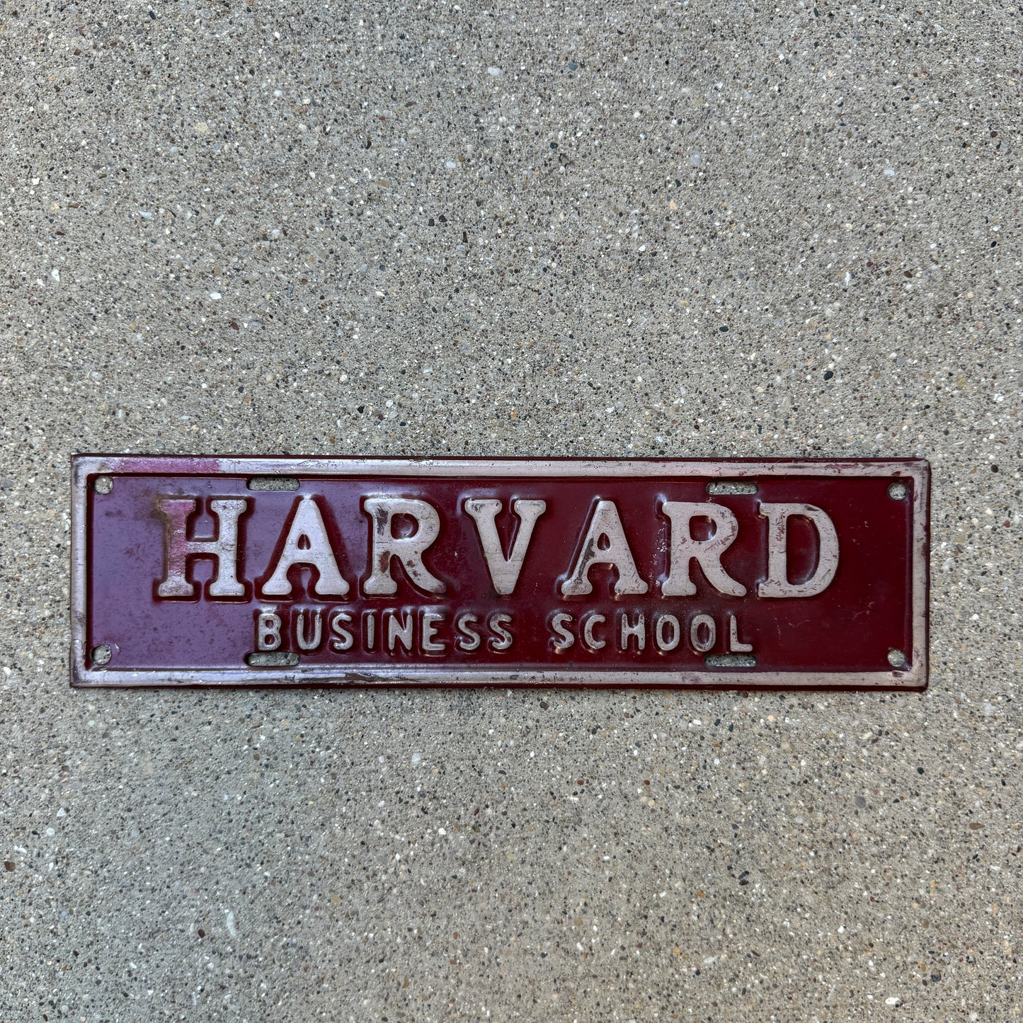 1940 Era Harvard University Business School License Plate Topper