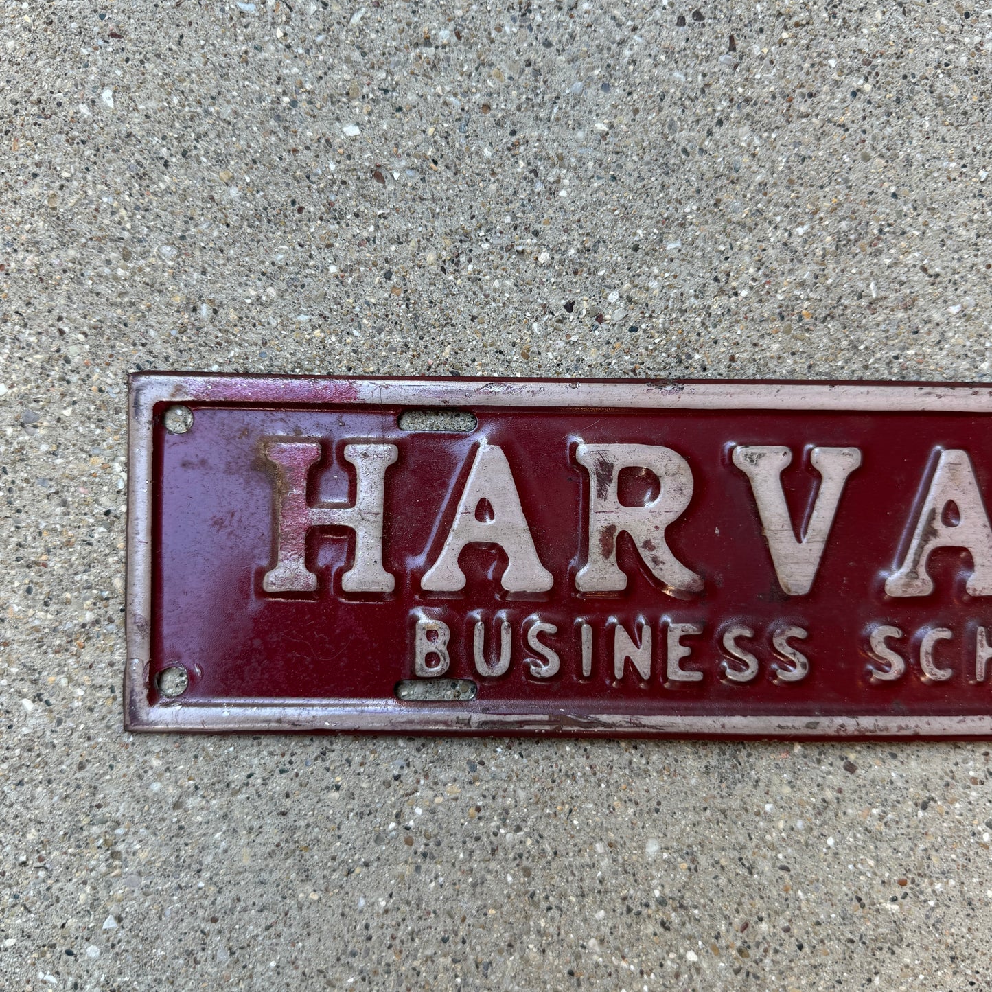 1940 Era Harvard University Business School License Plate Topper