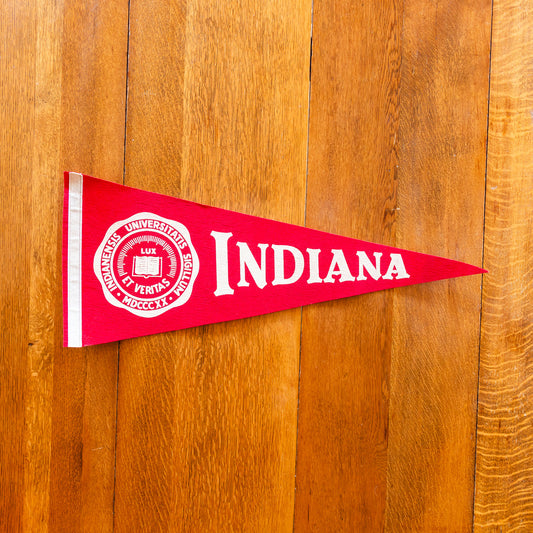 Indiana University Felt Pennant | Vintage College Grad Wall Decor