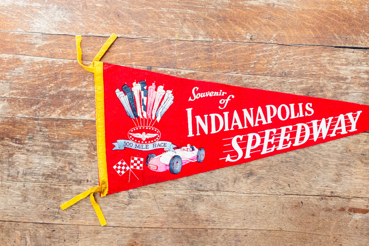 Indy 500 Felt Pennant Vintage Indianapolis Speedway Racing Collectible