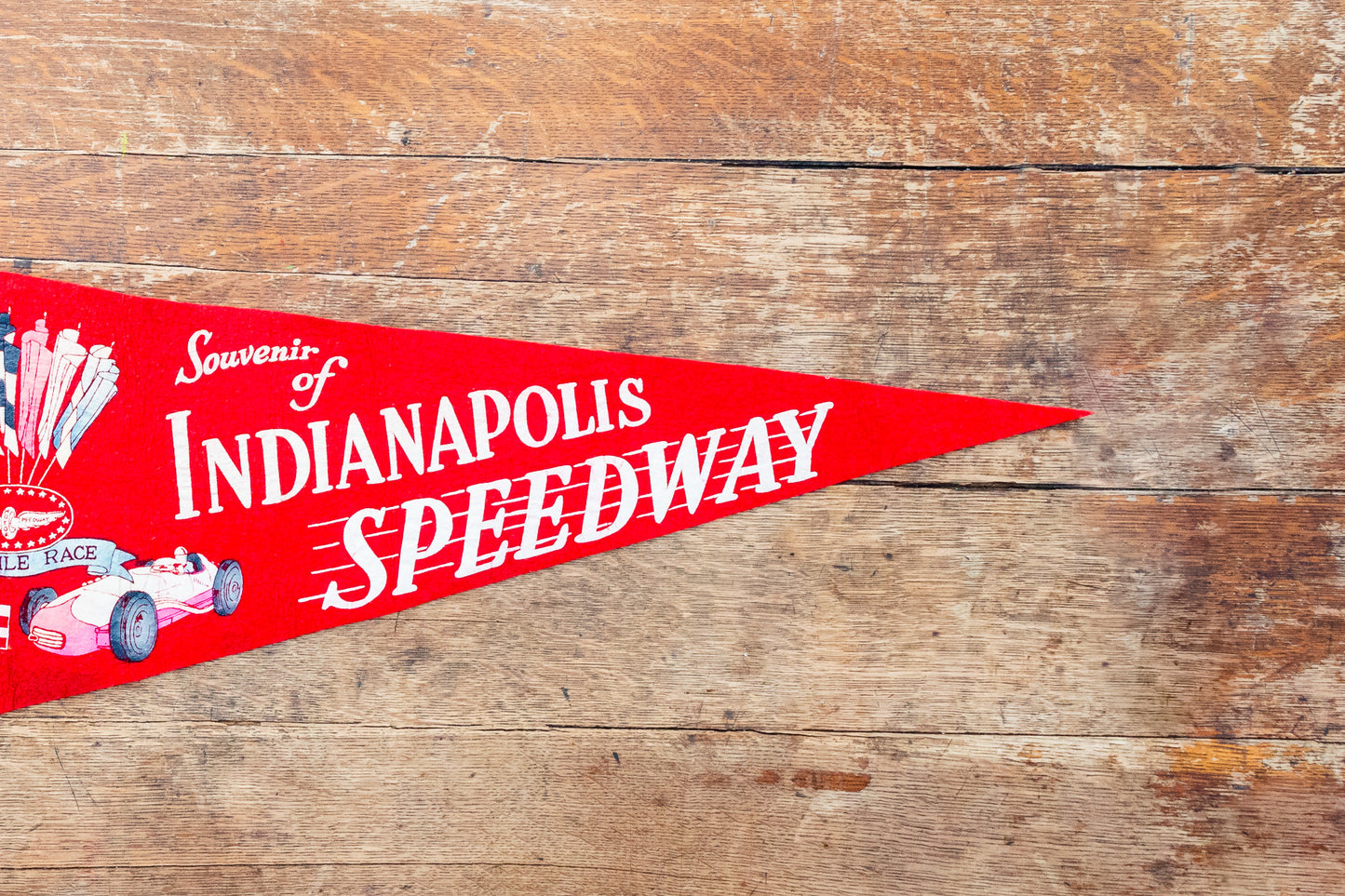 Indy 500 Felt Pennant Vintage Indianapolis Speedway Racing Collectible