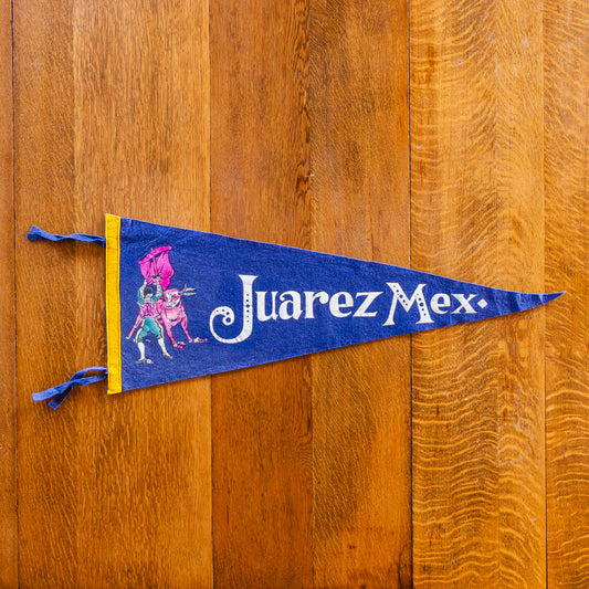 Juarez Mexico Felt Pennant | Vintage Blue Gallery Wall Decor