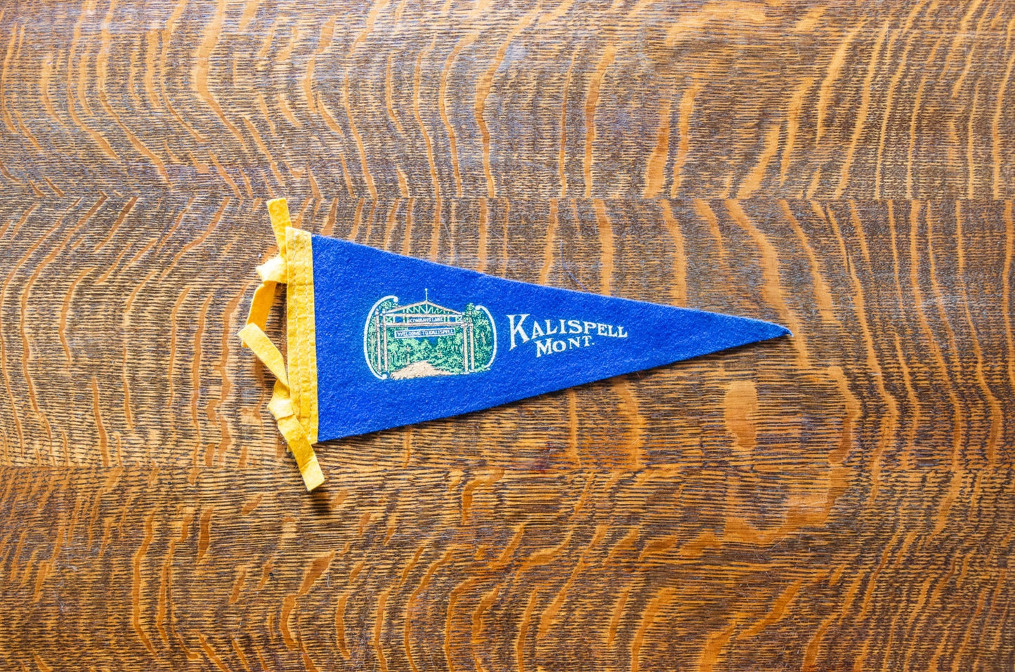 Kalispell Montana Pennant Vintage Small Blue MT Wall Decor