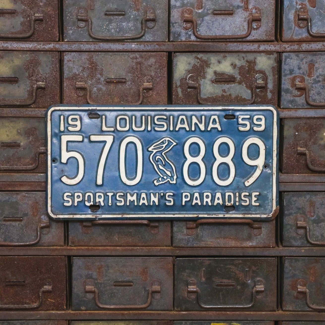 1959 Louisiana License Plate Vintage Blue Pelican Wall Decor 570889