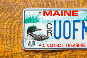 1994 Maine License Plate Vintage Loon Vanity University of Montana