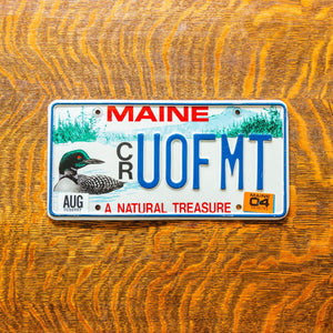 1994 Maine License Plate Vintage Loon Vanity University of Montana