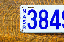 Load image into Gallery viewer, 1914 Massachusetts Porcelain License Plate Vintage White Car Wall Decor
