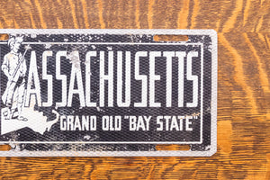 Massachusetts Booster License Plate Vintage Bay State Wall Decor
