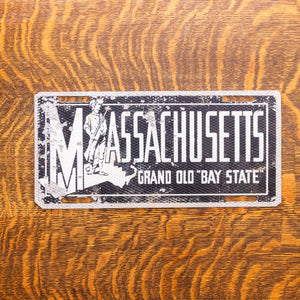 Massachusetts Booster License Plate Vintage Bay State Wall Decor