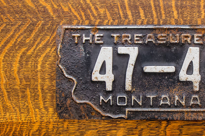 1953 Montana License Plate Vintage Black Wall Decor