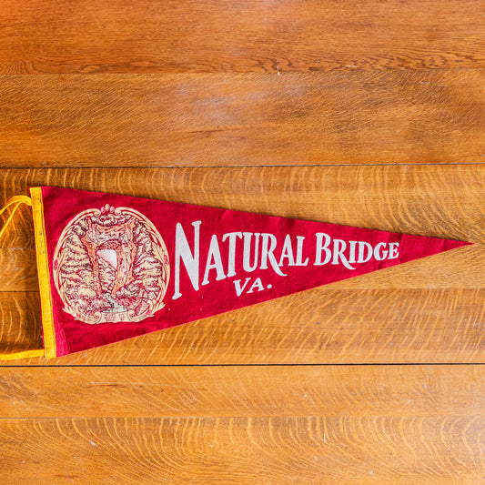 Natural Bridge State Park Virginia Felt Pennant Vintage Wall Decor