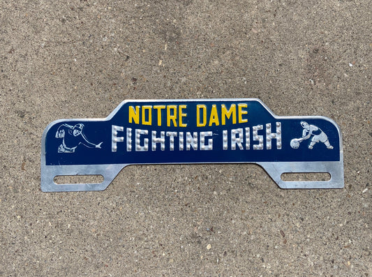 1950s Notre Dame Fighting Irish License Plate Topper College Football Basketball