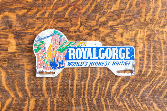 Royal Gorge Colorado License Plate Topper Vintage 1950s Era