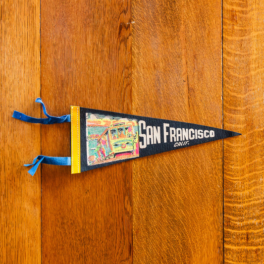 San Francisco CA Felt Pennant Vintage Black Gallery Wall Decor