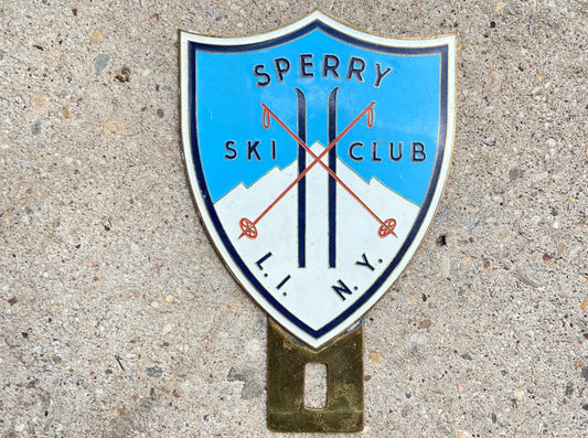 1950s Sperry Ski Club New York License Plate Topper Long Island NY Skiing Decor