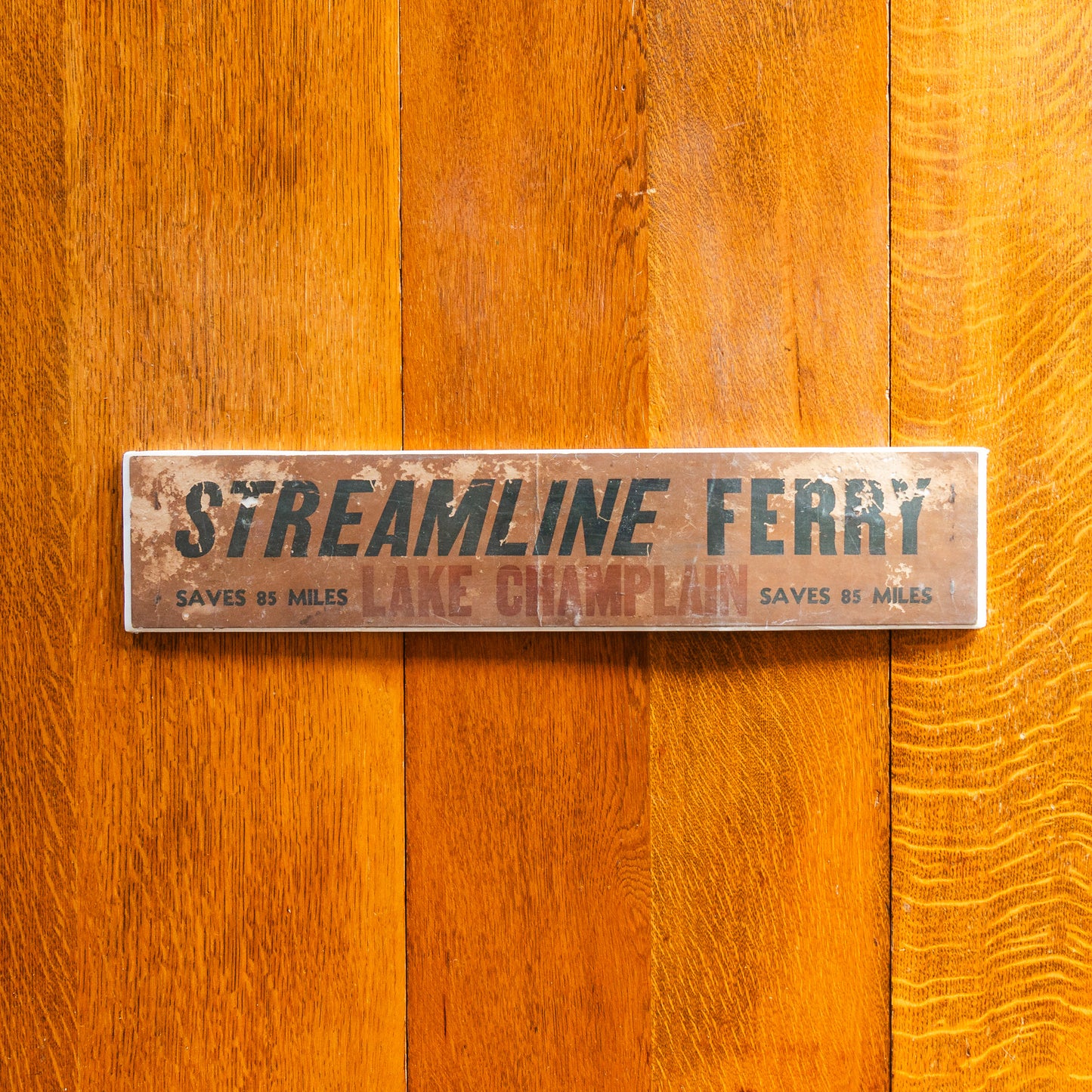 Lake Champlain Streamline Ferry Cardstock Sign Ephemera