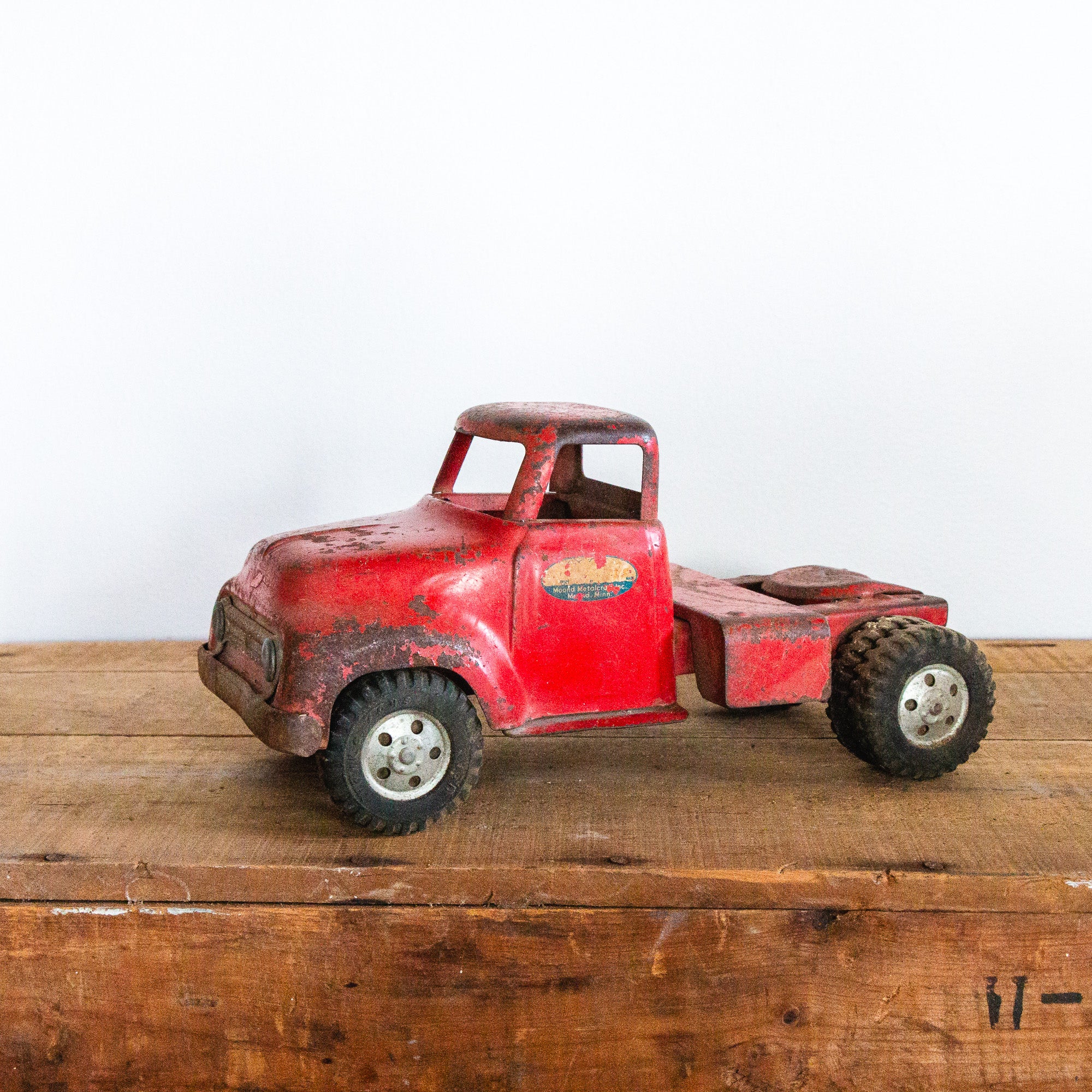 Old red toy truck clearance
