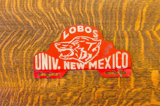 University of New Mexico Lobos License Plate Topper Vintage