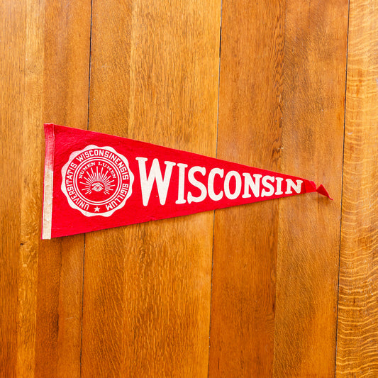 University Of Wisconsin Felt Pennant Vintage College Wall Decor