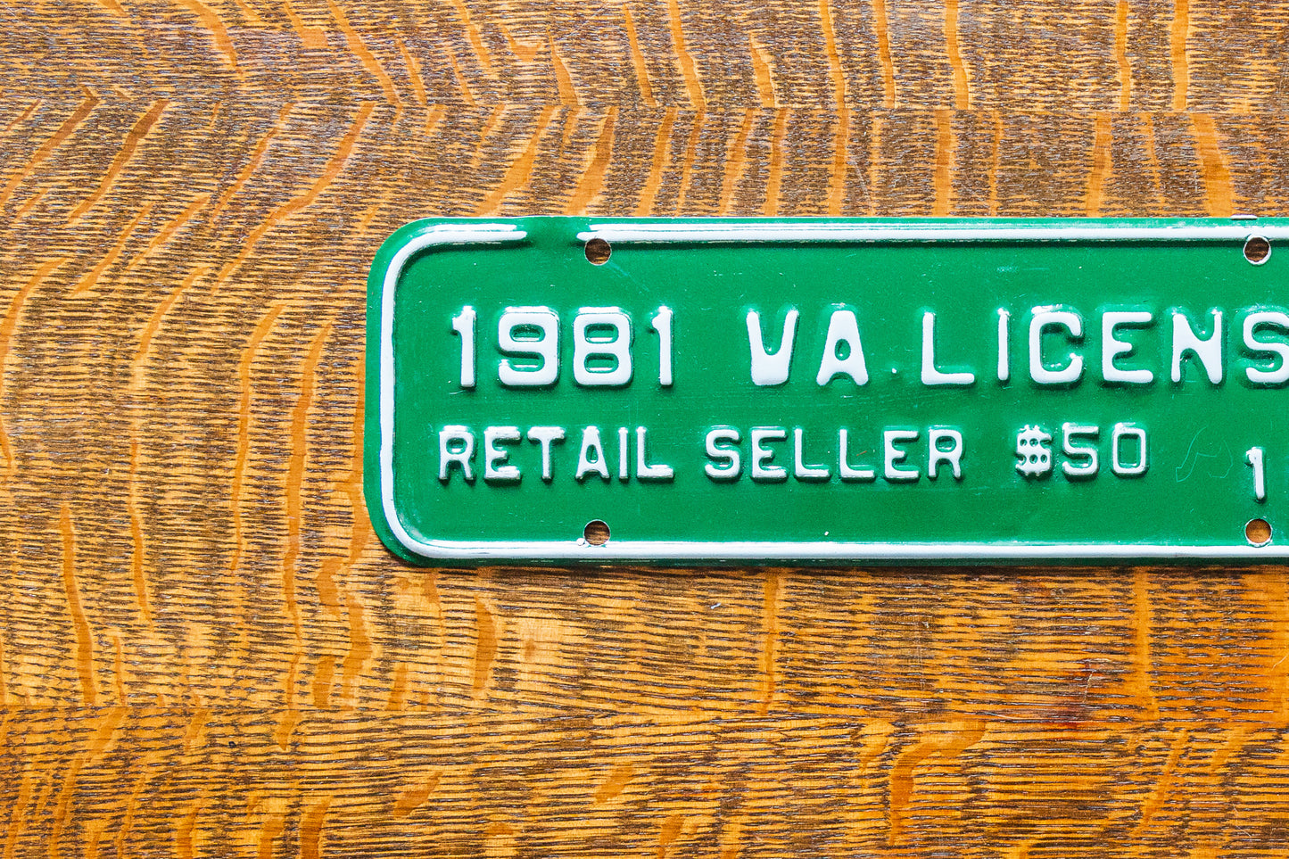 1981 Virginia Seller License Plate Vintage Green Wall Decor 1065