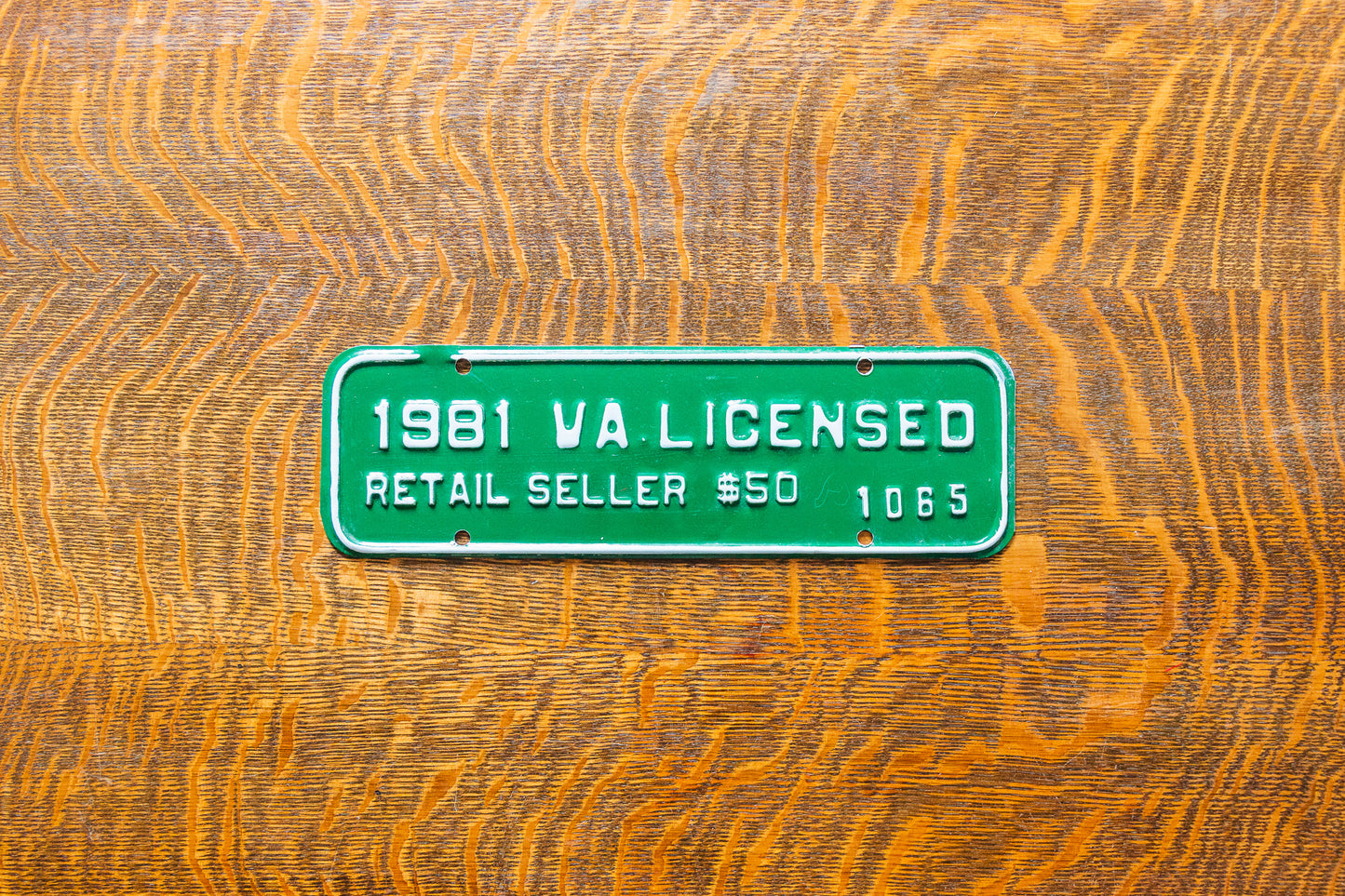 1981 Virginia Seller License Plate Vintage Green Wall Decor 1065