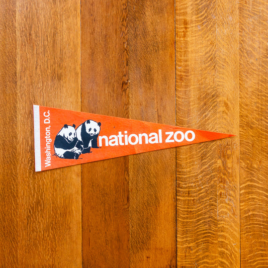 National Zoo Felt Pennant | Vintage Orange Panda Wall Decor