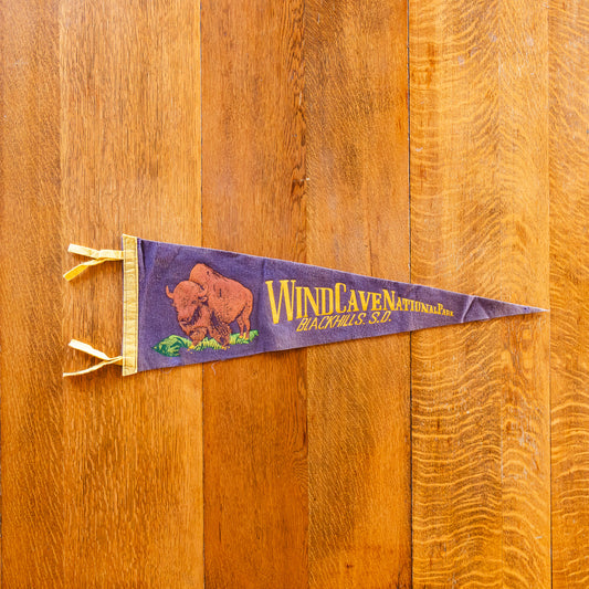 Wind Cave National Park Felt Pennant | Vintage South Dakota Wall Decor