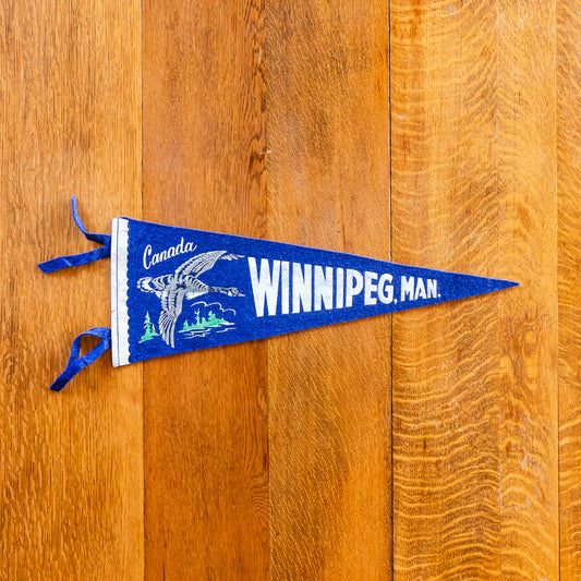 Winnipeg Canada Felt Pennant | Vintage Blue Gallery Wall Decor