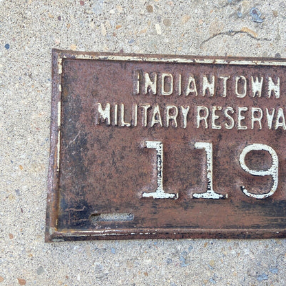 1930s Era Indiantown Gap Pennsylvania License Plate Topper Military Fort Reserve