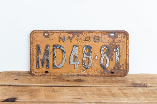 New York 1948 Doctor License Plate Vintage MD Medical Wall Decor - Eagle's Eye Finds