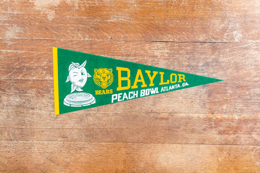 Baylor University Peach Bowl Pennant Vintage College Football Sports Decor