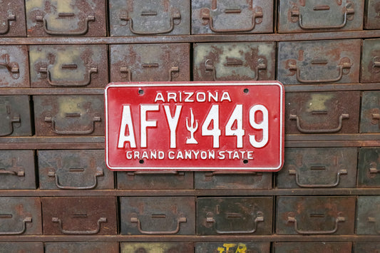 Arizona 1985 Grand Canyon State License Plate Vintage Red Wall Hanging Decor AFY-449