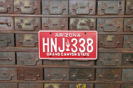 Arizona 1980 Grand Canyon State License Plate Vintage Red Wall Hanging Decor HNJ-338 - Eagle's Eye Finds