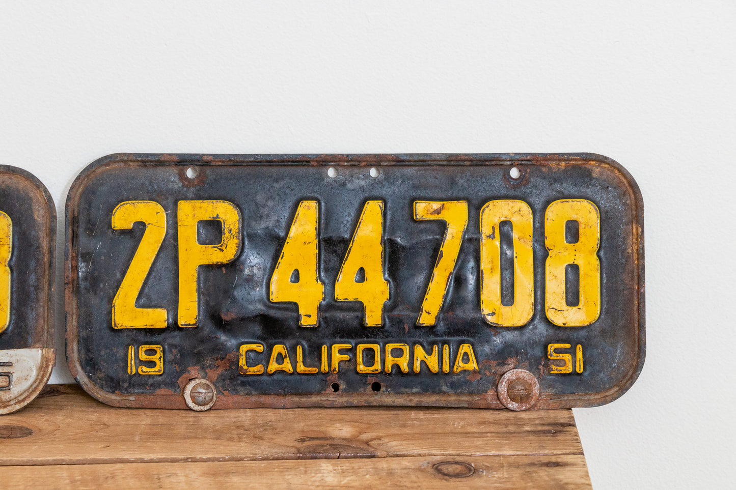 California 1951 License Plate Pair Vintage Wall Hanging Decor - Eagle's Eye Finds