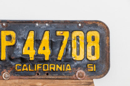 California 1951 License Plate Pair Vintage Wall Hanging Decor - Eagle's Eye Finds