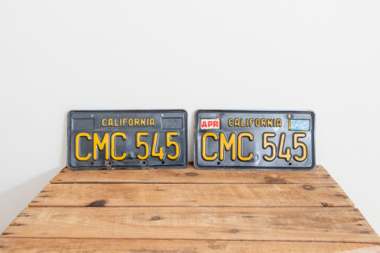 California 1963 License Plate Pair Vintage YOM DMV Clear Car Decor CMC 545 - Eagle's Eye Finds