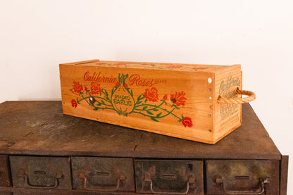 California Roses Garlic Box Vintage Kitchen Advertising Decor