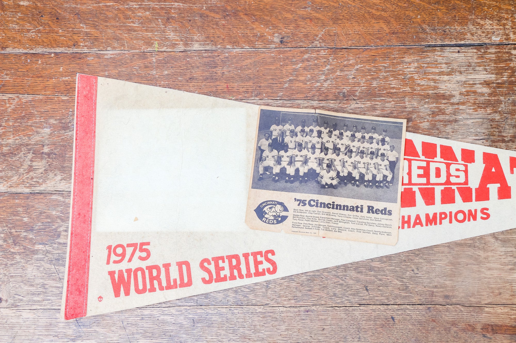 Cincinnati Reds 1975 World Series Champs Baseball Pennant MLB Felt Spo –  Eagle's Eye Finds